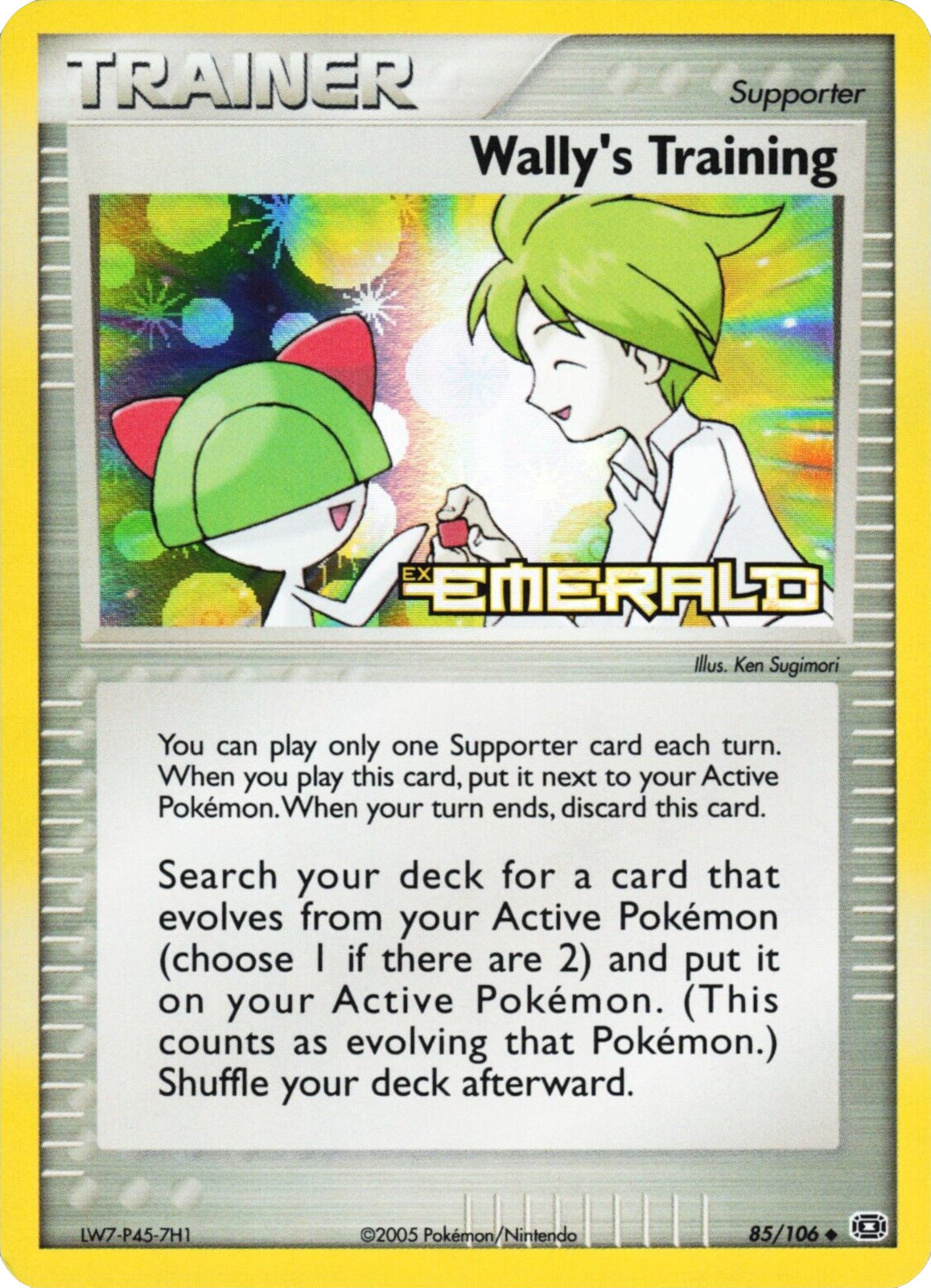 Wally's Training (85/106) (Stamped) [EX: Emerald] | Pegasus Games WI