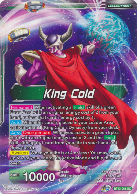 King Cold // King Cold, Ruler of the Galactic Dynasty (BT13-061) [Supreme Rivalry Prerelease Promos] | Pegasus Games WI