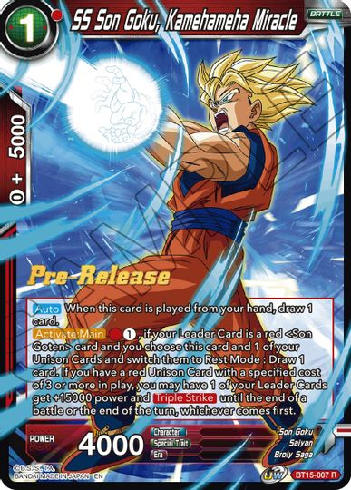 SS Son Goku, Kamehameha Miracle (BT15-007) [Saiyan Showdown Prerelease Promos] | Pegasus Games WI