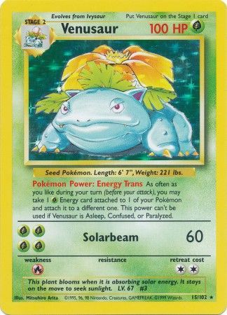 Venusaur (15/102) [Base Set Unlimited] | Pegasus Games WI