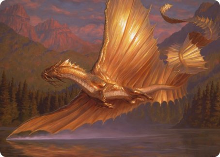 Adult Gold Dragon Art Card [Dungeons & Dragons: Adventures in the Forgotten Realms Art Series] | Pegasus Games WI