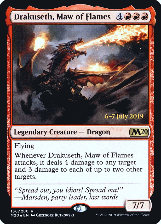 Drakuseth, Maw of Flames [Core Set 2020 Prerelease Promos] | Pegasus Games WI