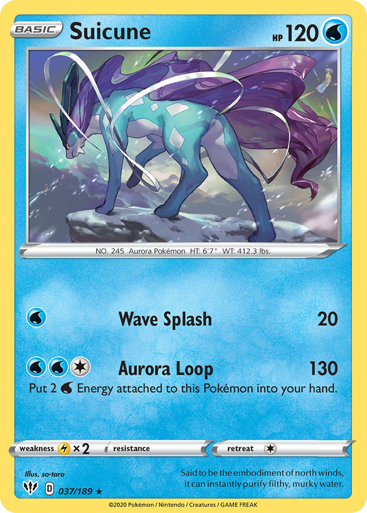 Suicune (037/189) (Theme Deck Exclusive) [Sword & Shield: Darkness Ablaze] | Pegasus Games WI