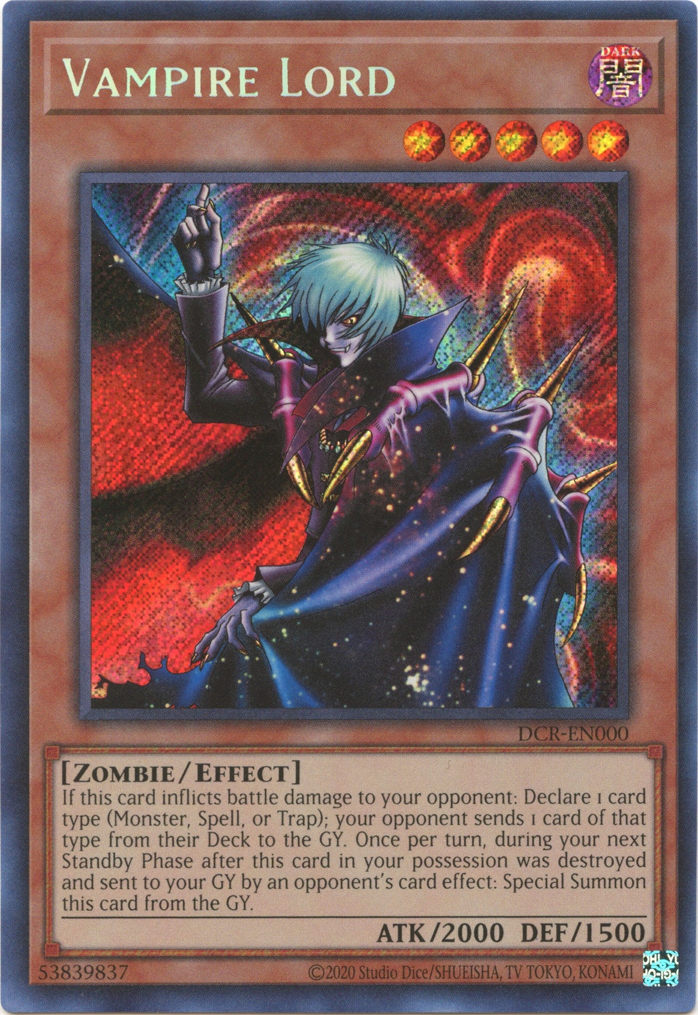 Vampire Lord (25th Anniversary) [DCR-EN000] Secret Rare | Pegasus Games WI