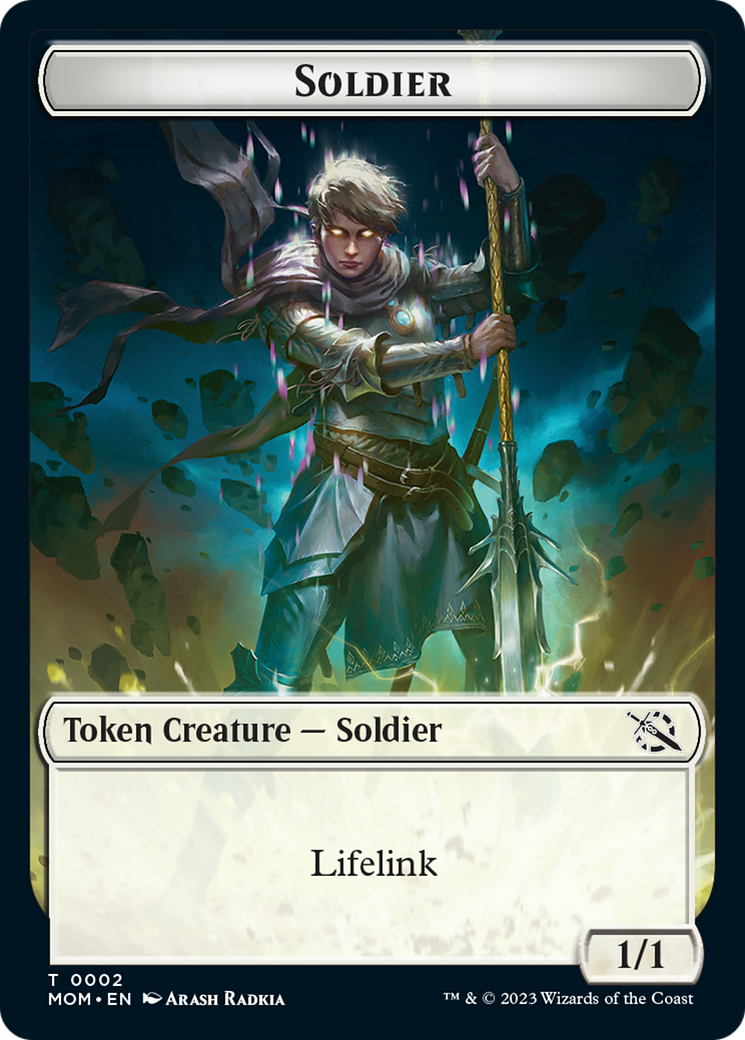 Soldier // Teferi Akosa of Zhalfir Emblem Double-Sided Token [March of the Machine Tokens] | Pegasus Games WI