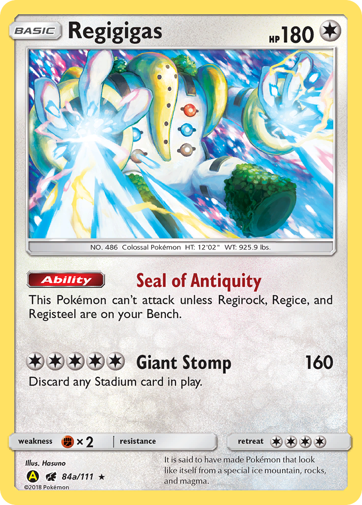 Regigigas (84a/111) (Alternate Art Promo) [Sun & Moon: Crimson Invasion] | Pegasus Games WI