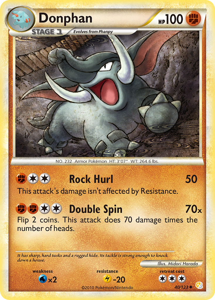 Donphan (40/123) [HeartGold & SoulSilver: Base Set] | Pegasus Games WI