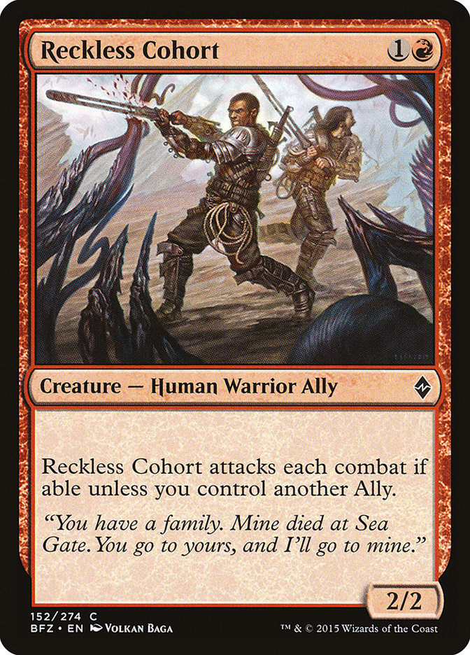 Reckless Cohort [Battle for Zendikar] | Pegasus Games WI