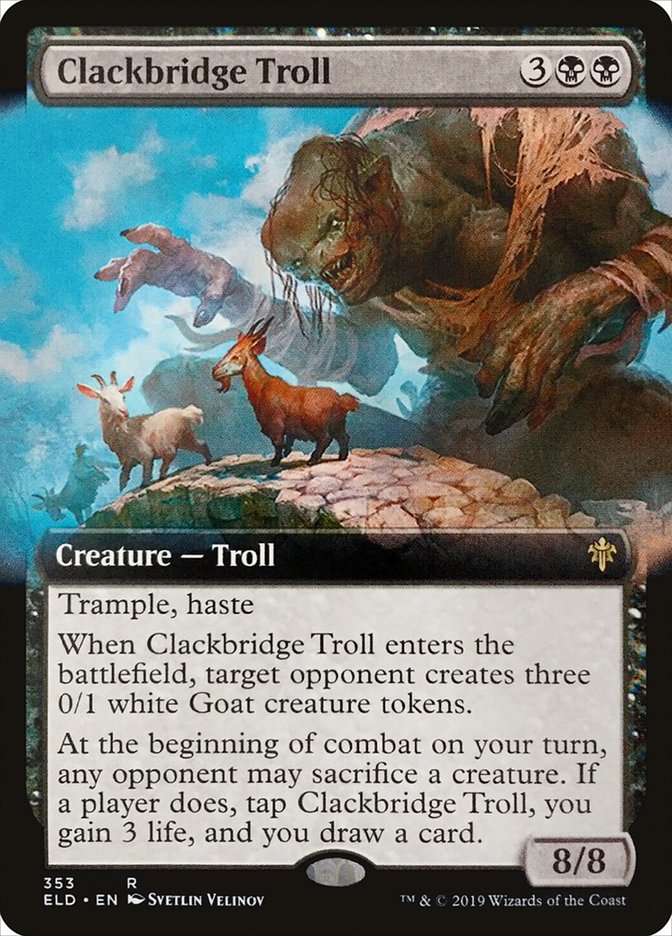 Clackbridge Troll (Extended Art) [Throne of Eldraine] | Pegasus Games WI