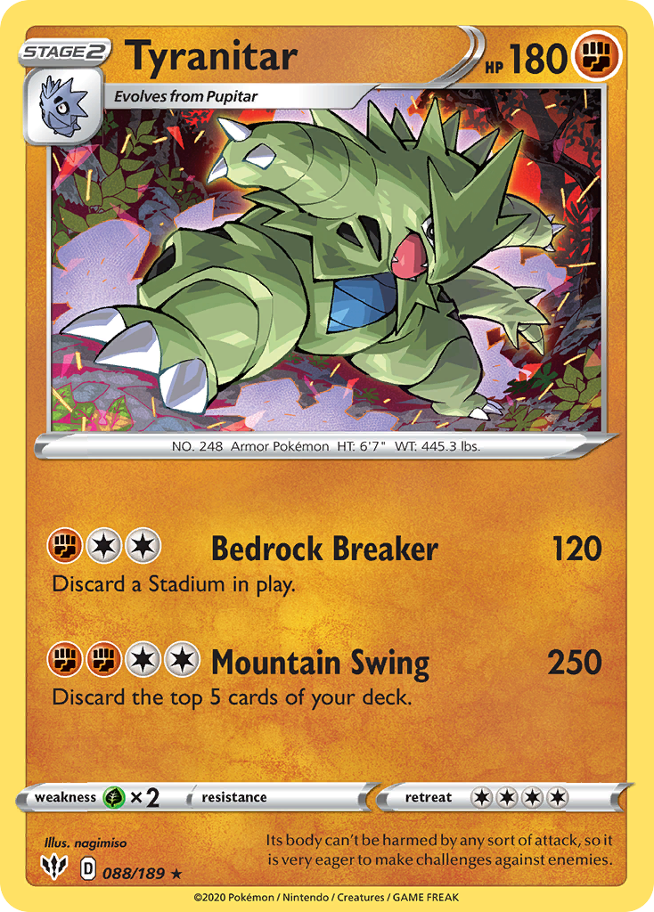 Tyranitar (088/189) [Sword & Shield: Darkness Ablaze] | Pegasus Games WI