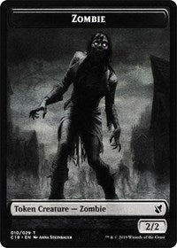 Zombie (010) // Zombie (011) Double-Sided Token [Commander 2019 Tokens] | Pegasus Games WI