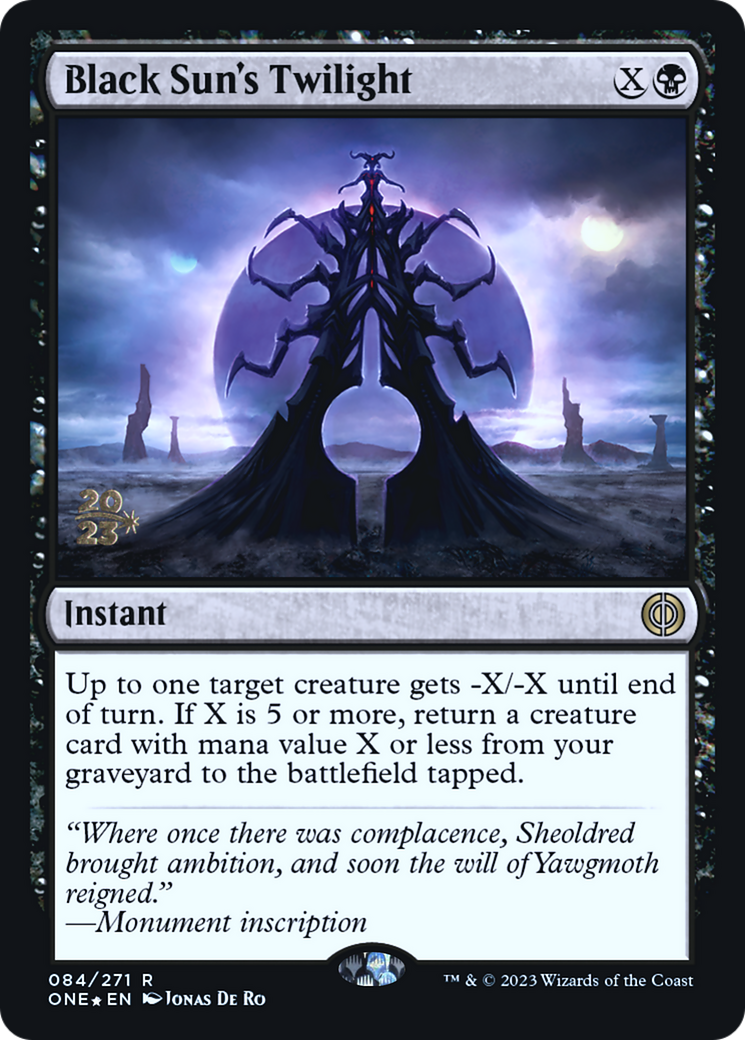 Black Sun's Twilight [Phyrexia: All Will Be One Prerelease Promos] | Pegasus Games WI