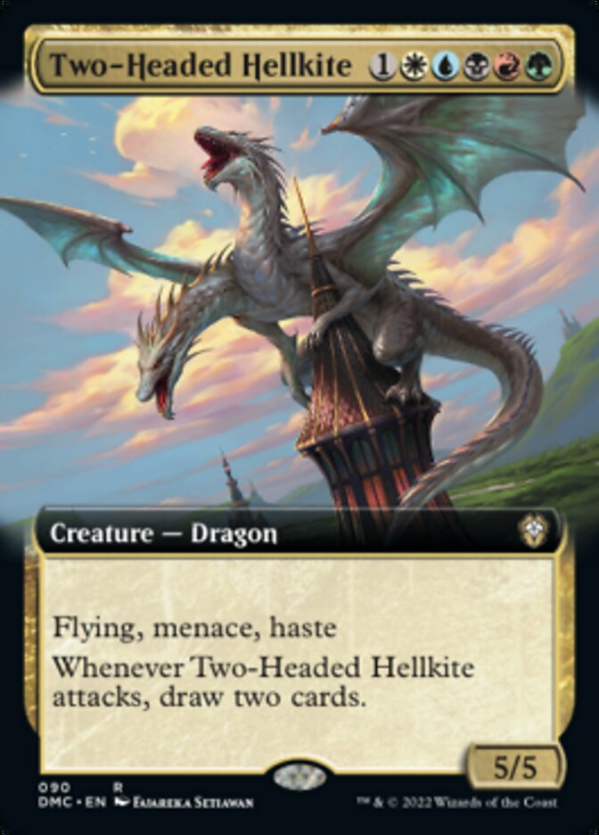 Two-Headed Hellkite (Extended Art) [Dominaria United Commander] | Pegasus Games WI