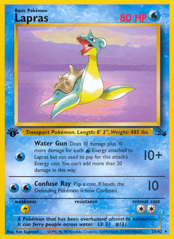 Lapras (25/62) [Fossil 1st Edition] | Pegasus Games WI