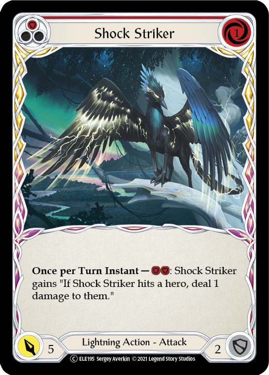 Shock Striker (Red) [U-ELE195] Unlimited Rainbow Foil | Pegasus Games WI