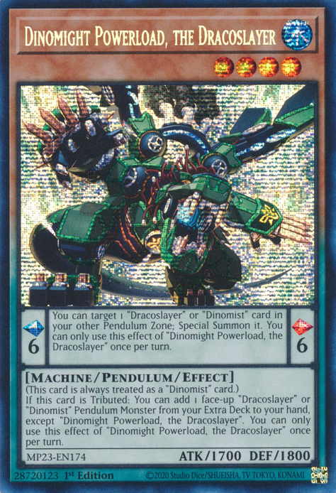 Dinomight Powerload, the Dracoslayer [MP23-EN174] Prismatic Secret Rare | Pegasus Games WI