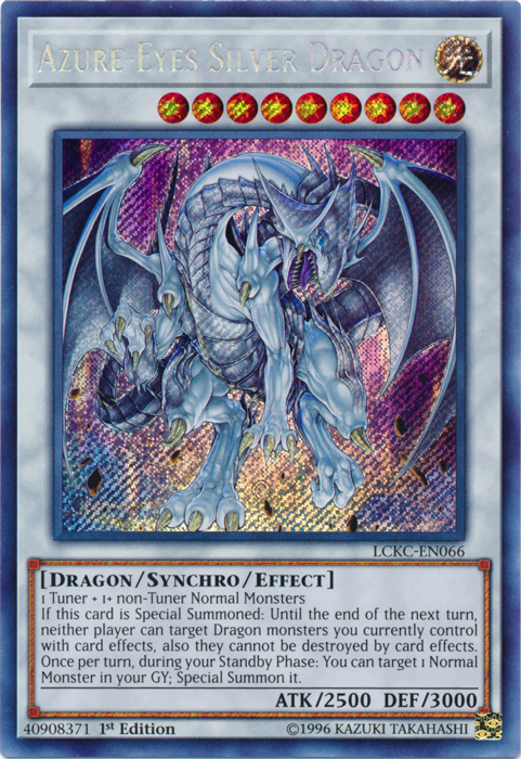 Azure-Eyes Silver Dragon [LCKC-EN066] Secret Rare | Pegasus Games WI