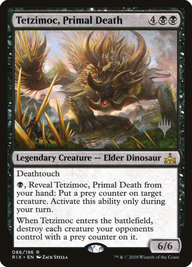 Tetzimoc, Primal Death (Promo Pack) [Rivals of Ixalan Promos] | Pegasus Games WI
