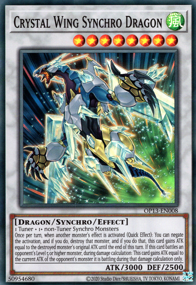 Crystal Wing Synchro Dragon [OP13-EN008] Super Rare | Pegasus Games WI