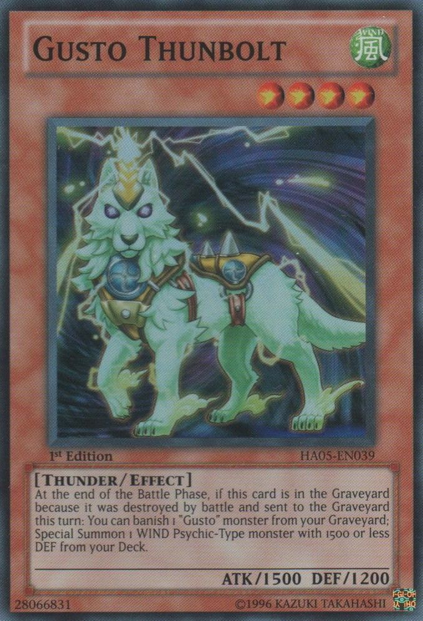 Gusto Thunbolt [HA05-EN039] Super Rare | Pegasus Games WI