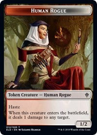 Human Rogue // Food (16) Double-Sided Token [Throne of Eldraine Tokens] | Pegasus Games WI