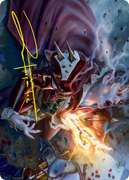 Flame-Blessed Bolt Art Card (Gold-Stamped Signature) [Innistrad: Crimson Vow Art Series] | Pegasus Games WI