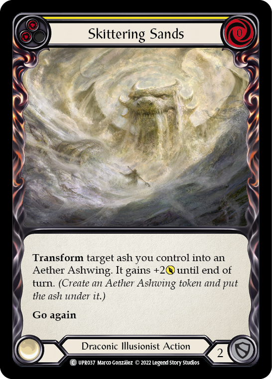 Skittering Sands (Yellow) [UPR037] (Uprising)  Rainbow Foil | Pegasus Games WI