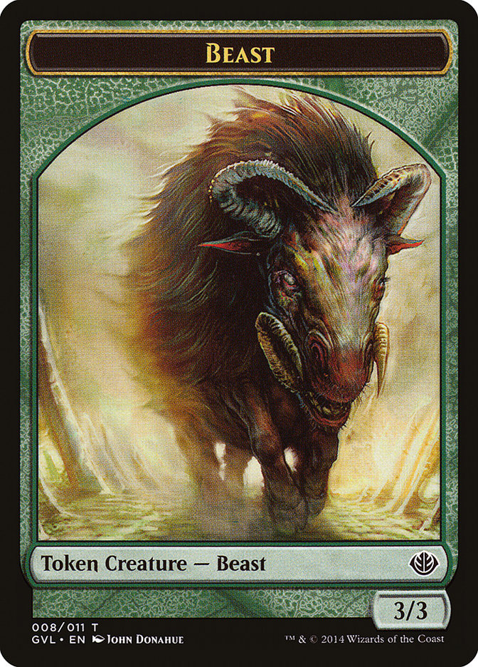 Beast Token (008/011) (Garruk vs. Liliana) [Duel Decks Anthology Tokens] | Pegasus Games WI
