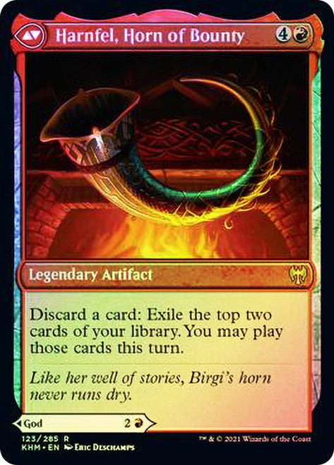 Birgi, God of Storytelling // Harnfel, Horn of Bounty [Kaldheim Prerelease Promos] | Pegasus Games WI