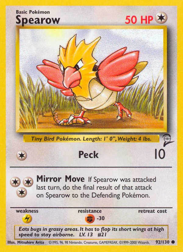 Spearow (92/130) [Base Set 2] | Pegasus Games WI