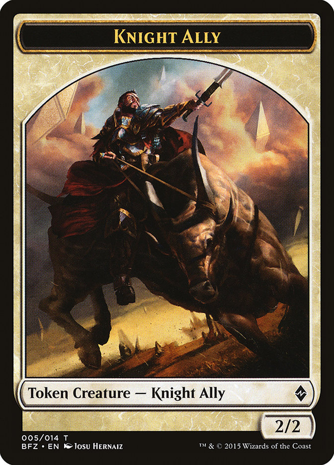 Knight Ally Token [Battle for Zendikar Tokens] | Pegasus Games WI