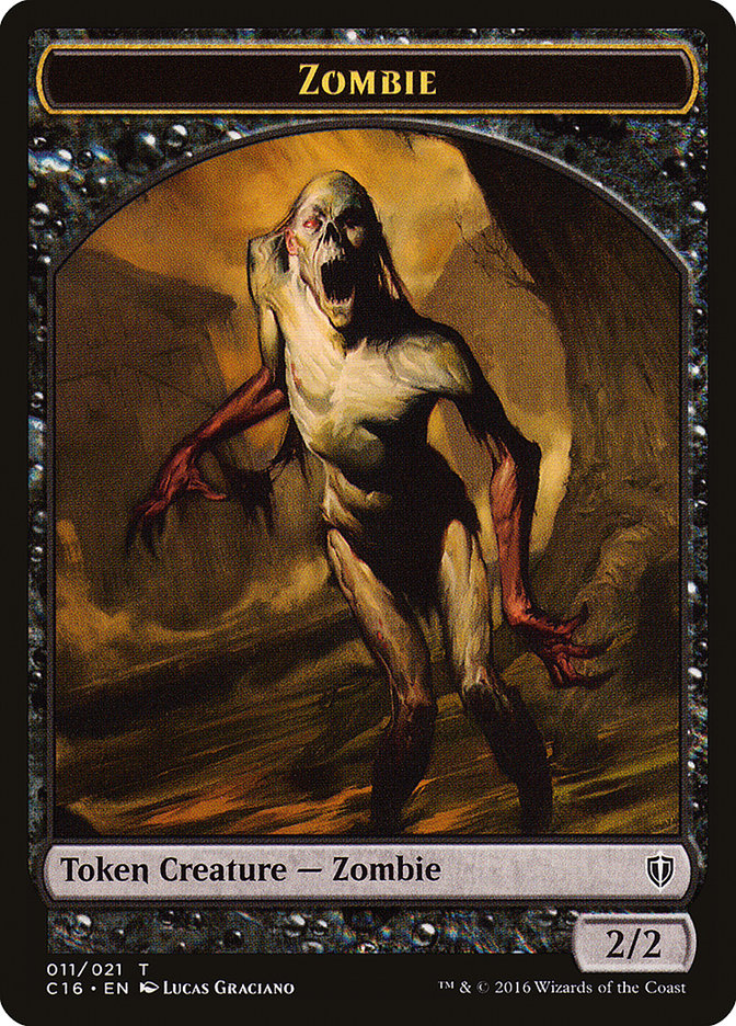 Zombie // Worm Double-Sided Token [Commander 2016 Tokens] | Pegasus Games WI