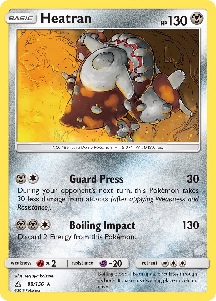 Heatran (88/156) (Prerelease Kit Exclusive) (Theme Deck Exclusive) [Sun & Moon: Ultra Prism] | Pegasus Games WI