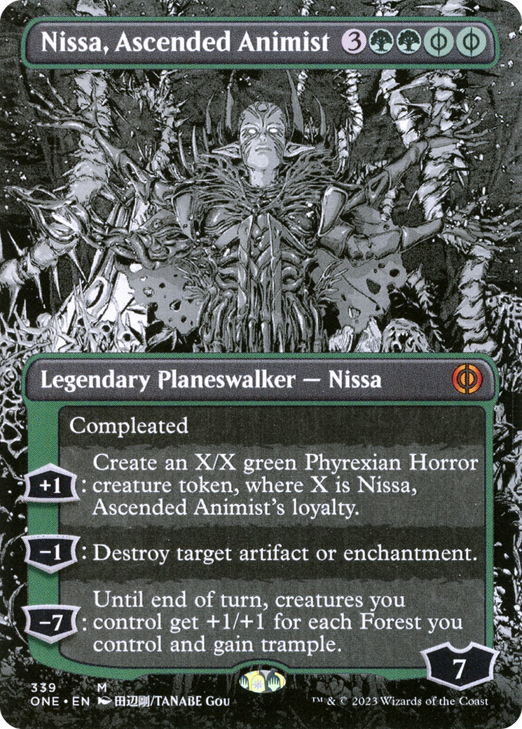 Nissa, Ascended Animist (Borderless Manga) [Phyrexia: All Will Be One] | Pegasus Games WI