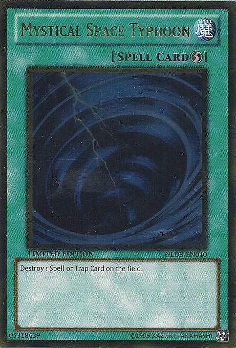 Mystical Space Typhoon [GLD3-EN040] Gold Rare | Pegasus Games WI