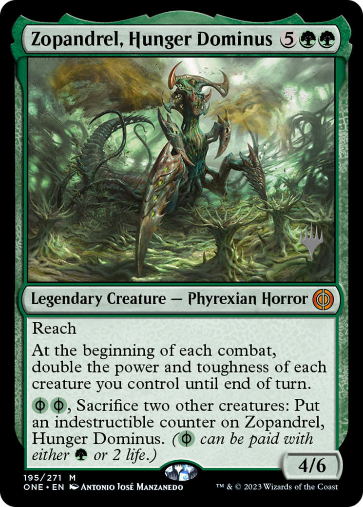 Zopandrel, Hunger Dominus (Promo Pack) [Phyrexia: All Will Be One Promos] | Pegasus Games WI