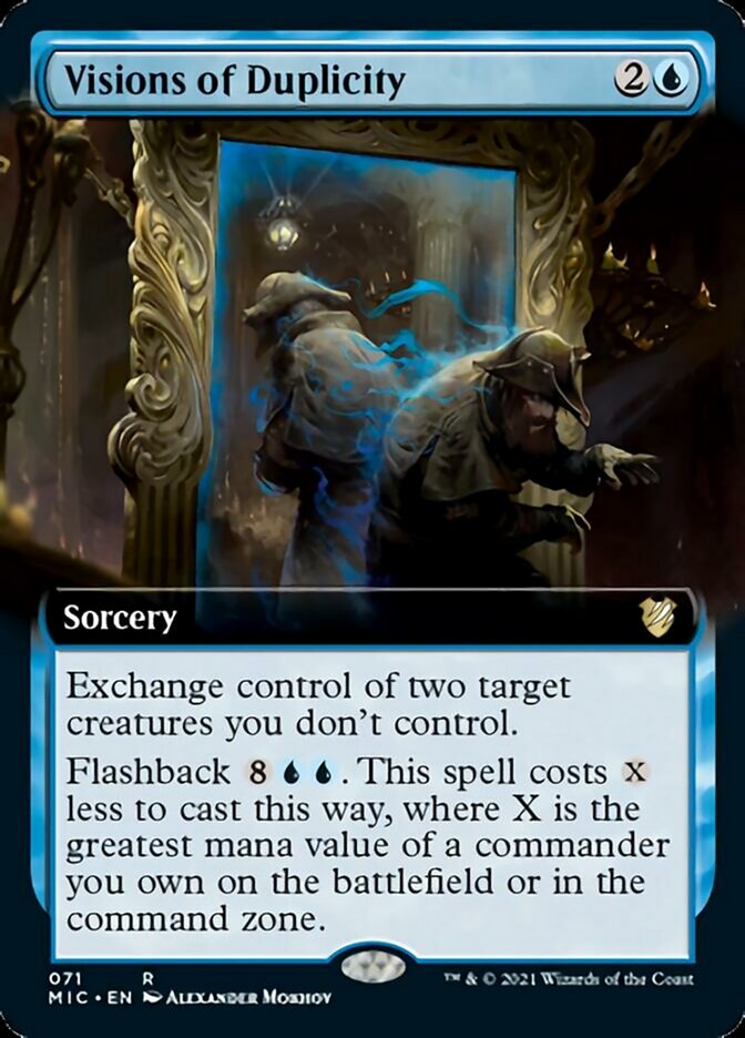 Visions of Duplicity (Extended Art) [Innistrad: Midnight Hunt Commander] | Pegasus Games WI