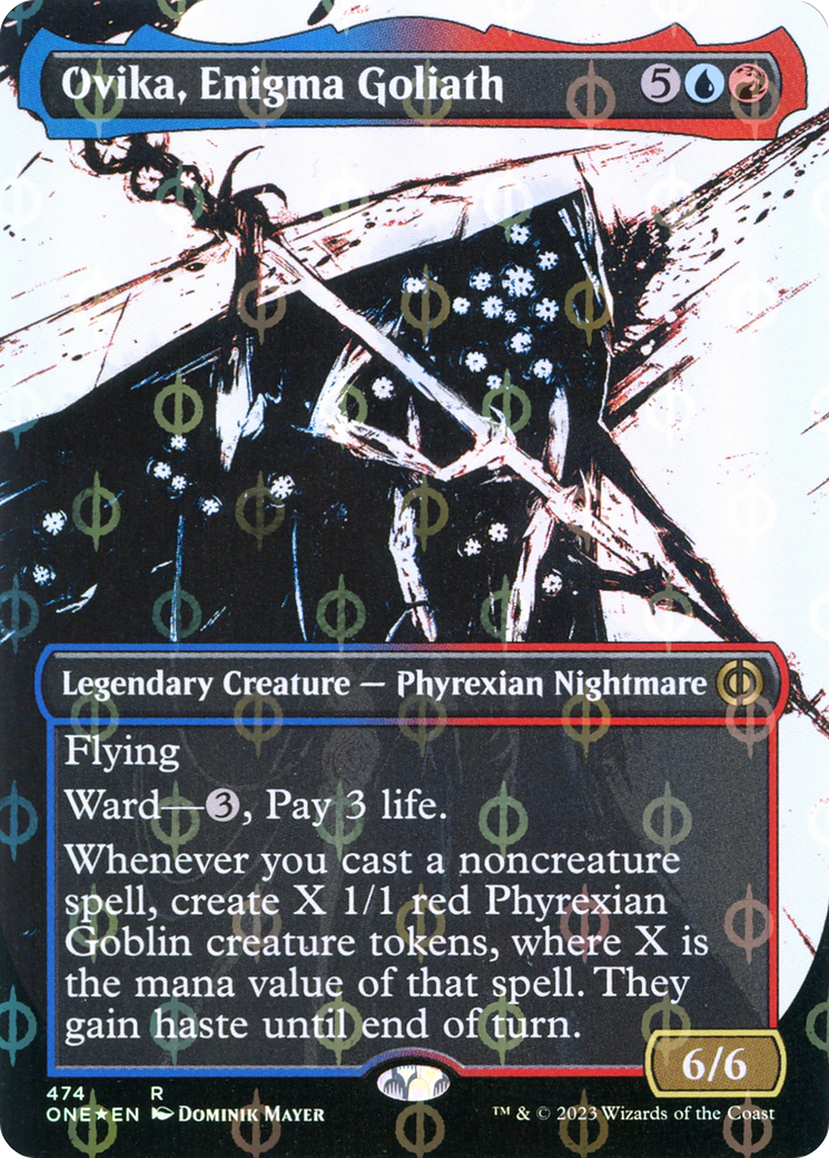 Ovika, Enigma Goliath (Borderless Ichor Step-and-Compleat Foil) [Phyrexia: All Will Be One] | Pegasus Games WI