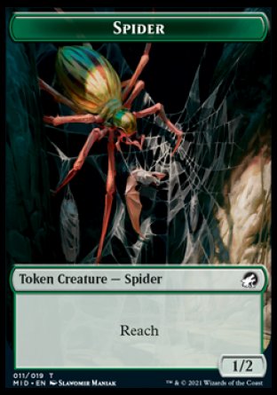 Spirit // Spider Double-Sided Token [Innistrad: Midnight Hunt Tokens] | Pegasus Games WI