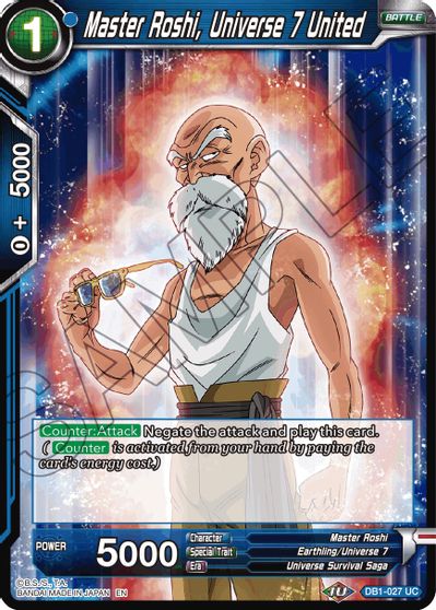 Master Roshi, Universe 7 United (Reprint) (DB1-027) [Battle Evolution Booster] | Pegasus Games WI