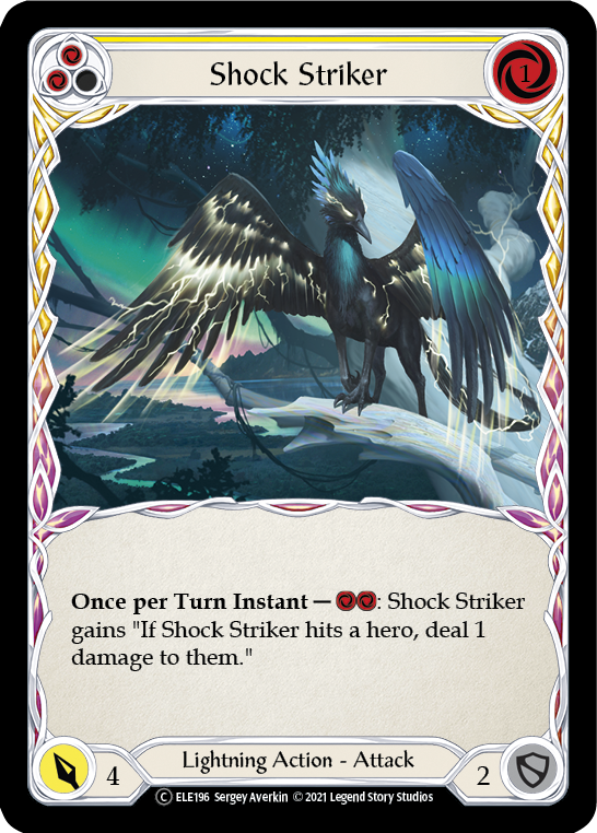 Shock Striker (Yellow) [U-ELE196] Unlimited Rainbow Foil | Pegasus Games WI