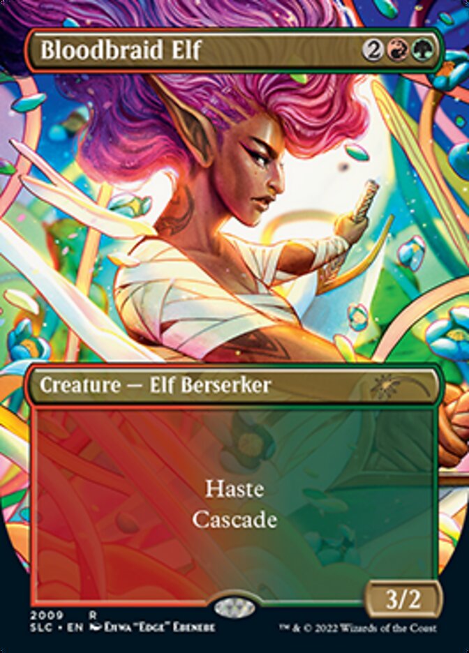 Bloodbraid Elf (Borderless Alternate Art) [Secret Lair 30th Anniversary Countdown Kit] | Pegasus Games WI