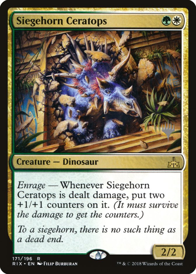 Siegehorn Ceratops (Promo Pack) [Rivals of Ixalan Promos] | Pegasus Games WI