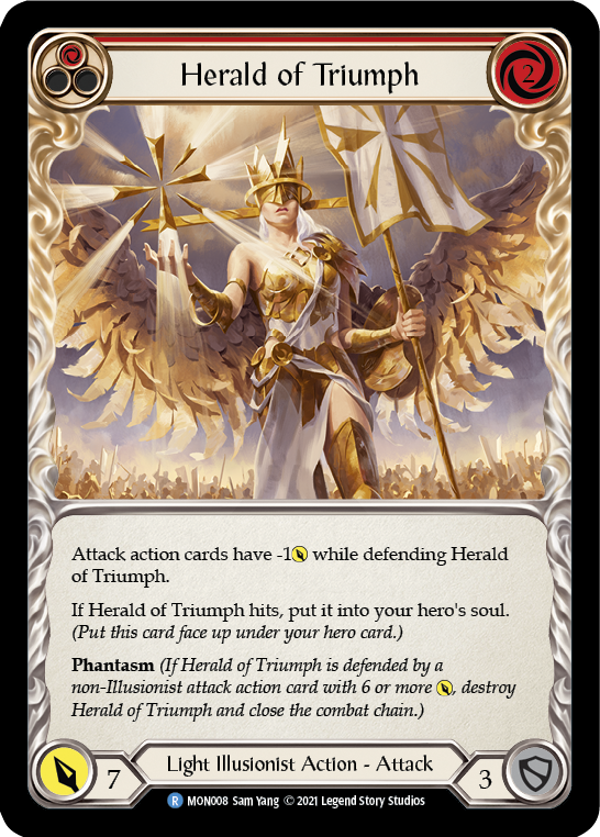Herald of Triumph (Red) (Rainbow Foil) [MON008-RF] 1st Edition Rainbow Foil | Pegasus Games WI