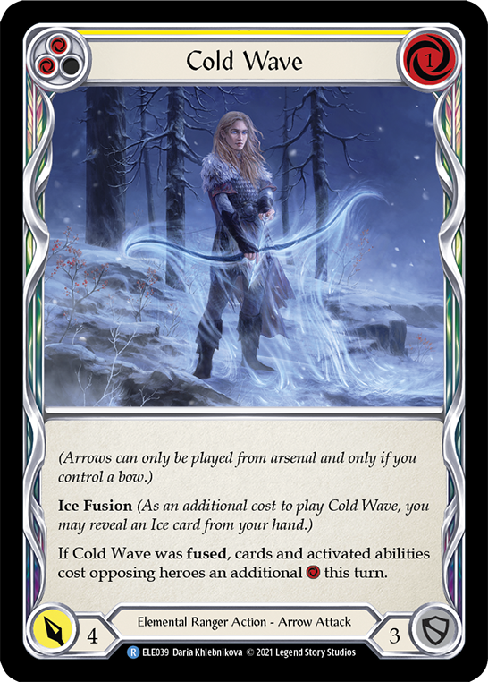 Cold Wave (Yellow) [ELE039] (Tales of Aria)  1st Edition Rainbow Foil | Pegasus Games WI