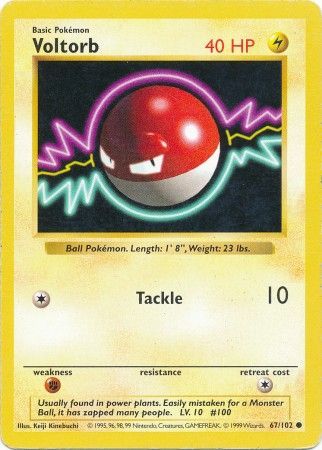 Voltorb (67/102) [Base Set Shadowless Unlimited] | Pegasus Games WI