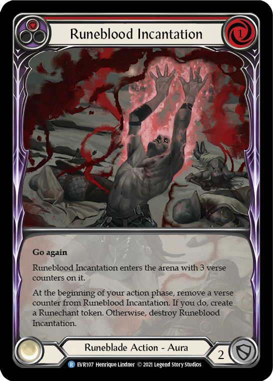 Runeblood Incantation (Red) [EVR107] (Everfest)  1st Edition Extended Art Rainbow Foil | Pegasus Games WI