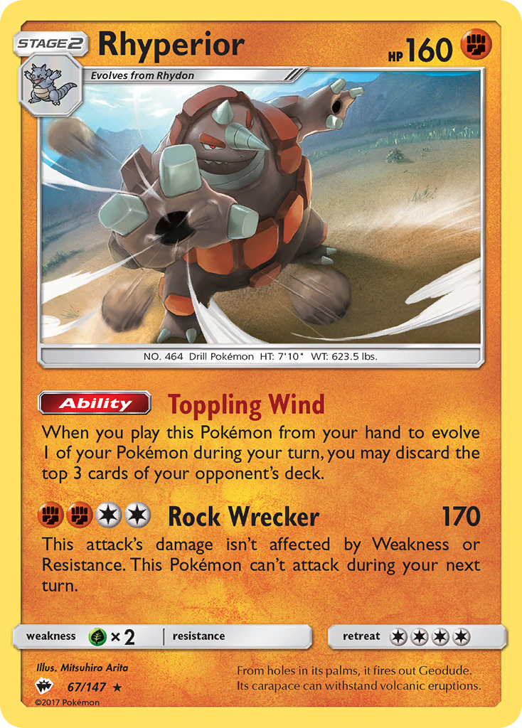 Rhyperior (67/147) [Sun & Moon: Burning Shadows] | Pegasus Games WI