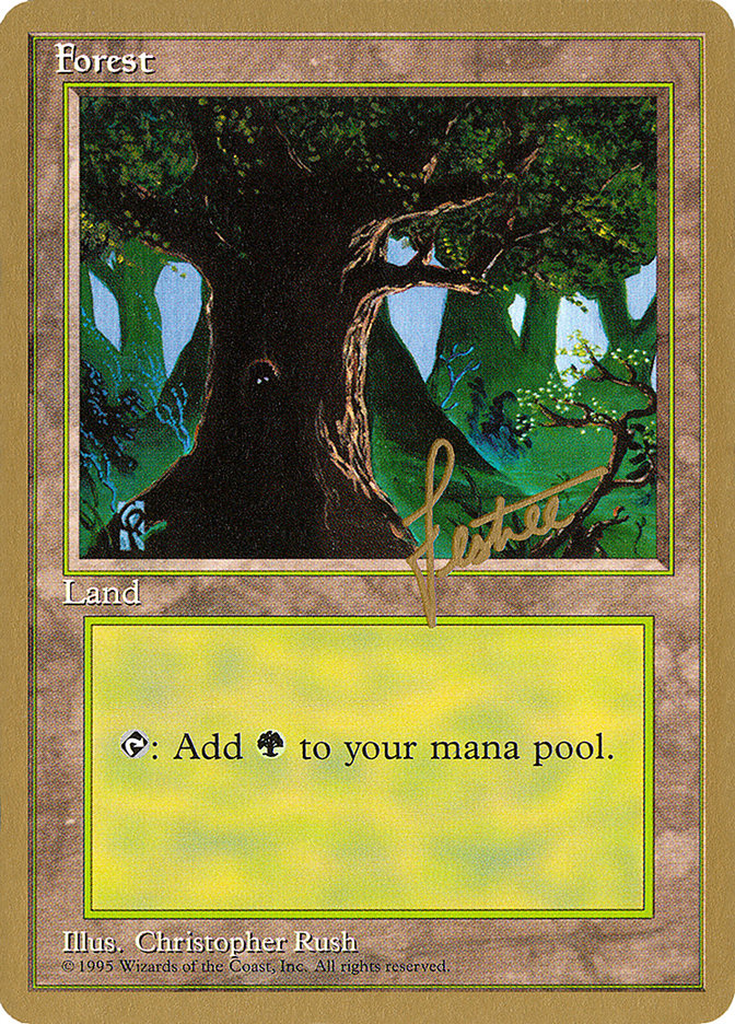 Forest (bl377) (Bertrand Lestree) [Pro Tour Collector Set] | Pegasus Games WI