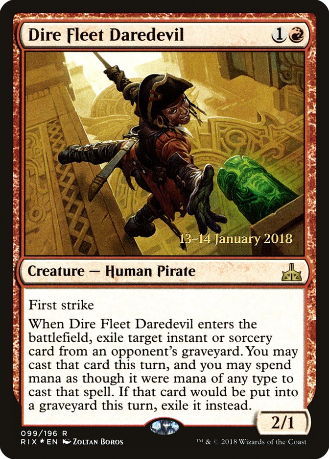 Dire Fleet Daredevil [Rivals of Ixalan Prerelease Promos] | Pegasus Games WI